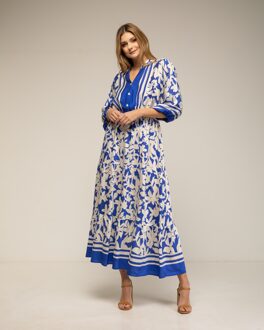 Lange jurk met print Blauw