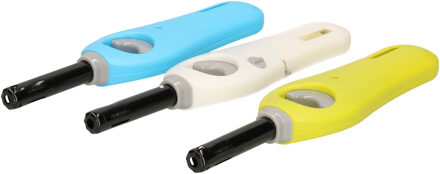 Lange keuken en bbq aansteker - 3x stuks - gas / bbq / keuken / kaarsen aanstekers - van 18 cm