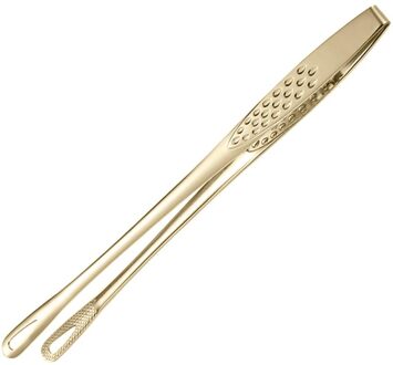 Lange Keuken Tang Hittebestendige Bbq Salades Grillen Clip Brood Vlees Klem Tool Goud