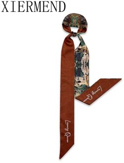 Lange Lente En Herfst Oude Fee Schilderijen Zijden Sjaals Zomer Sjaal Vrouwelijke Smalle Strip Handtassen Lint Riem Skinny Sjaal KK-02-37