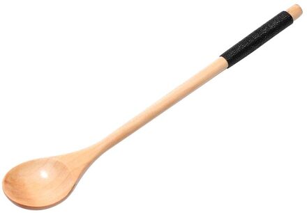 Lange Lepels Houten Koreaanse Stijl Natuurlijke Hout Lange Steel Ronde Lepels Voor Soep Koken Mengen Stirr Kichen Tool Wooden spoonA