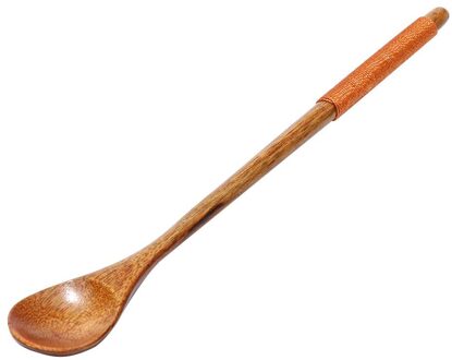 Lange Lepels Houten Koreaanse Stijl Natuurlijke Hout Lange Steel Ronde Lepels Voor Soep Koken Mengen Stirr Kichen Tool Wooden spoonC
