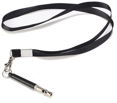 Lange Messing Hond Fluitje Ultrasone Verstelbare Frequentie Metalen Huisdier Vogel Training Fluitje Met Ketting Voor Recall Trucs Dierbenodigdheden plastic zwart
