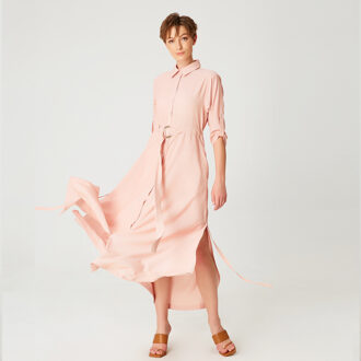 Lange minimalistische shirtjurk Zalm - L