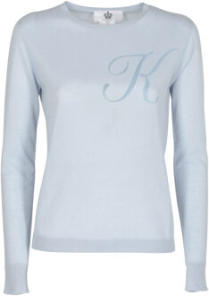 Lange Mouw Art 004 Lichtblauwe Letter K - maat S Hemelsblauw