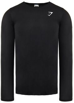 Lange Mouw Crew Hals Heren Zwart Vital Top