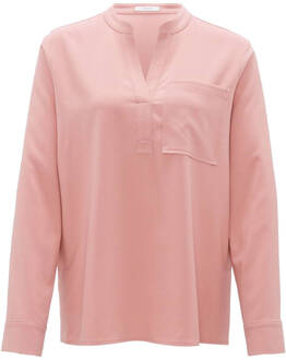 Lange Mouw Fanell Blouse Opus , Pink , Dames - 2Xl,Xl,L,M