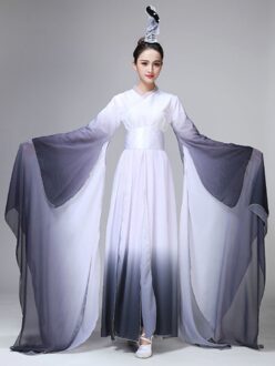 Lange Mouw Klassieke Folk Dans Fee Kleding Water Mouwen Dans Kostuums Volwassenen Oude Nationale Hanfu Yangko Prestaties