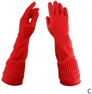 Lange Mouw Latex Afwassen Handschoenen Voor Vrouwen Thuis Keuken Winter Wassen Gerechten Huis Schoonmaken Beschermen Handen Rode Wassen Handschoenen