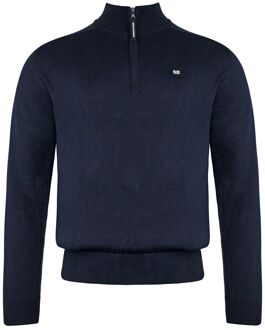 Lange Mouw Natal Zip Neck Navy Heren Trui KWAW2012 NAVY