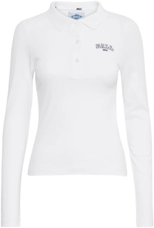 Lange Mouw Polo Shirt Bright White Ball , White , Dames - L,M,S,Xs