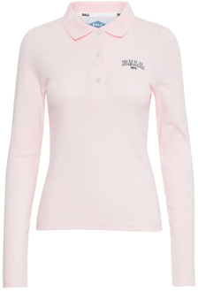 Lange Mouw Polo Shirt Milkshake Ball , Pink , Dames - L,M,S,Xs
