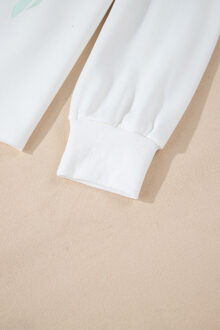 Lange Mouw Ribbels Cuff Sweatshirt - maat 2XL Wit