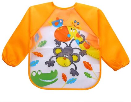 Lange Mouw Waterdichte Baby Slabbetjes Baby Burp Doeken Peuter Sjaal Voeden Kiel Overall Babyvoeding Accessoires aap