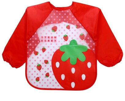 Lange Mouw Waterdichte Baby Slabbetjes Baby Burp Doeken Peuter Sjaal Voeden Kiel Overall Babyvoeding Accessoires aardbei
