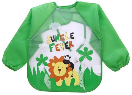 Lange Mouw Waterdichte Baby Slabbetjes Baby Burp Doeken Peuter Sjaal Voeden Kiel Overall Babyvoeding Accessoires leeuw