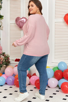 Lange Mouwen Casual Pocket Top Roze