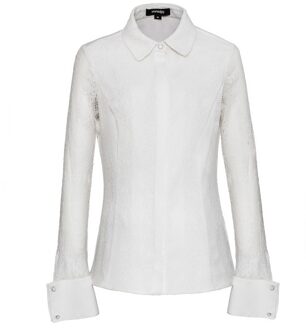 Lange mouwen Lace Tailor Shirt - maat XS Wit