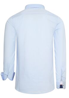 Lange mouwen stretch zakelijk en vrijetijdsoverhemd Lichtblauw - 3XL