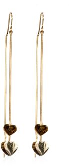 Lange oorbellen String Hearts  goud - One Size,