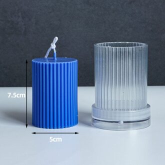 Lange Pole Streep Kaars Mallen Plastic Pijler Diy Kaars Maken Kit Grote Cilinder Kaarsen Mallen Fine teeth 5x7.5cm