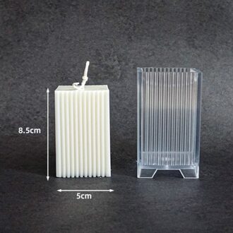 Lange Pole Streep Kaars Mallen Plastic Pijler Diy Kaars Maken Kit Grote Cilinder Kaarsen Mallen Fine teeth 5x8.5cm