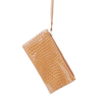 Lange Portemonnee Pu Leer Mode Envelop Purse Clutch Handtas Tas Portemonnees Bolsos Femenina bruin