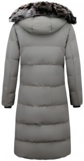 Lange puffer jackets met capuchon - maat M Grijs