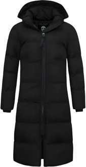 Lange puffer jas getailleerd Zwart - XS