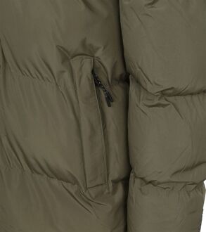 Lange Pufferjas Hooded Zwart Groen - XXL