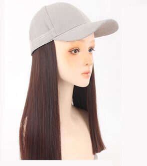 Lange Rechte Synthetische Baseball Cap Haar Pruik Natuurlijke Zwarte Pruiken Natuurlijk Sluit Synthetische Hoed Pruik Verstelbare groen