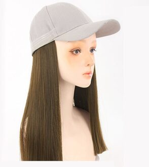 Lange Rechte Synthetische Baseball Cap Haar Pruik Natuurlijke Zwarte Pruiken Natuurlijk Sluit Synthetische Hoed Pruik Verstelbare