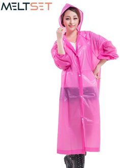 Lange Regenjas Voor Vrouwen Draagbare Wandelen Regen Jas Motorfiets Regenkleding Reis Cover Waterdichte Regen Jas Bike Regen Poncho roze