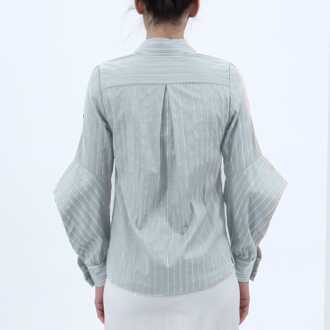 Lange spleefmouwen katoenen shirt - maat 2XS Mint