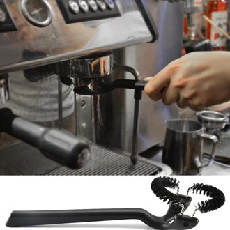 Lange Steel Borstel Semi-Automatische Koffiemachine Reinigingsborstel Afneembare Nylon Borstel Hoofd Cleaner # W0