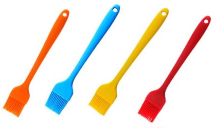 Lange Steel Hittebestendige Barbecue Borstel Draagbare Siliconen Insmeerborstel Gebak Bbq Outdoor Grill Gadget Met Powe 8FP200184-M