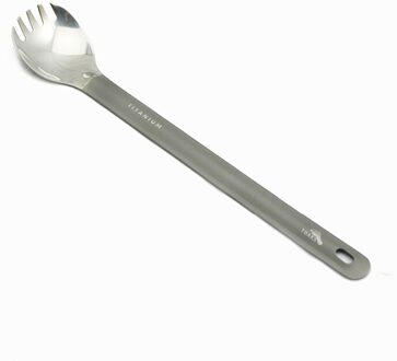 Lange Steel Lepel Met Gepolijst Kom Ultralight Titanium Lepel Met Spork Lepel Vork Keuken Bestek SLV-14