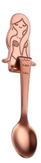 Lange Steel Rvs Roer Mermaid Koffie Lepel Ijs Dessert Thee Lepel Voor Picknick Keuken Bestek Drinken Gadget roos goud