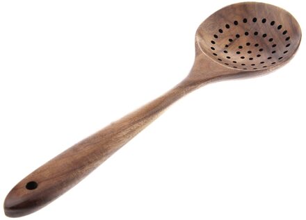 Lange Steel Zeef Lepel Houten Skimmer Keukengerei Koken Gereedschap