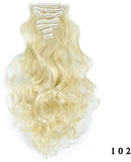 Lange Synthetische 16 Haar Clip In Hair Extension Hittebestendige Haarstukje Natuurlijke Golvend Haarstukje Licht Bruin Blond Kleur Voor Wit 102