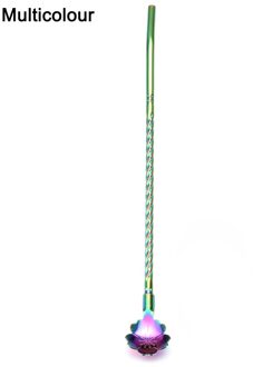 Lange Twisted Stro Lepel Draagbare Roestvrij Staal Thee Scoop Gebogen Filter Gekleurde Rietje Cocktail Koffie Roeren Lepels Multicolour