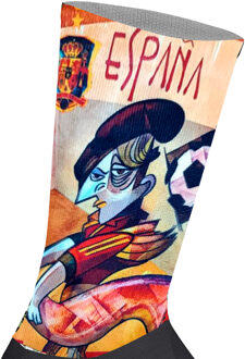 Lange uniseks sokken met elastische print - maat EU 41 - 45 Veelkleurig