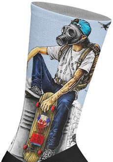 Lange uniseks sokken met elastische print - maat EU 41 - 45 Veelkleurig