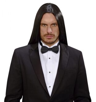 Lange Vampieren Pruik Heren Zwart - Verkleedpruiken