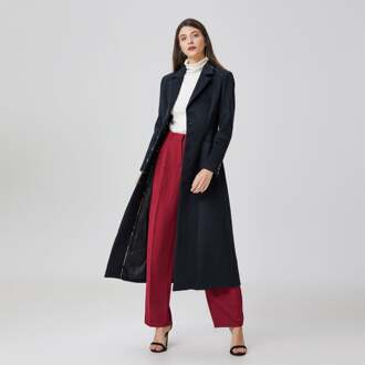 Lange wollen jas op maat - maat M Zwart