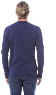 Langere Mouw Crew Neck T-shirt Klassieke Stijl - maat XL Donkerblauw