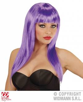 Langharige pruik paars Paars - Lila