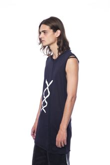 Langsnoer Grafisch Tanktop Navy