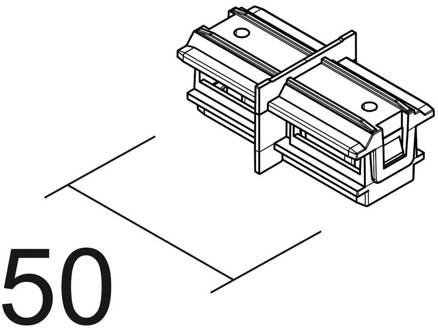 Langsverbinding SQUARE 48 V, zwart, stroomvoerend