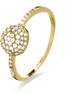 Langui Ring Zilver, Geel Goud en Cz Wit